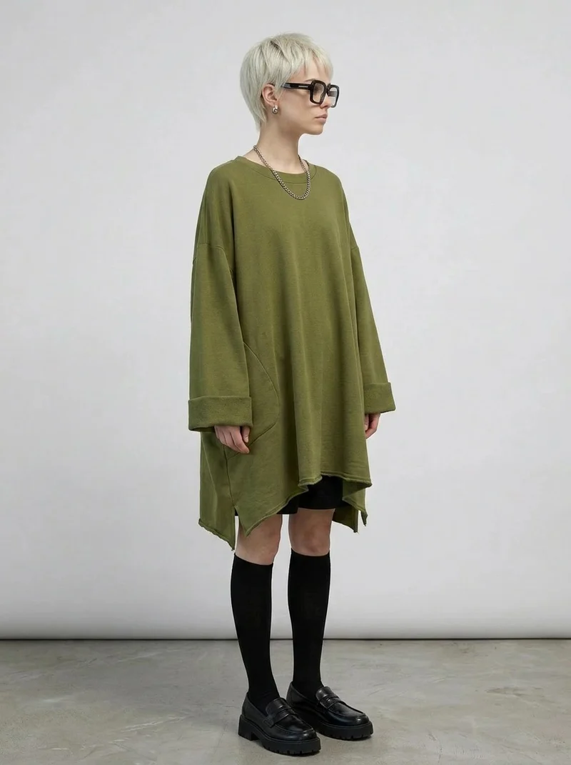 Olive Oversized Sweatshirt
