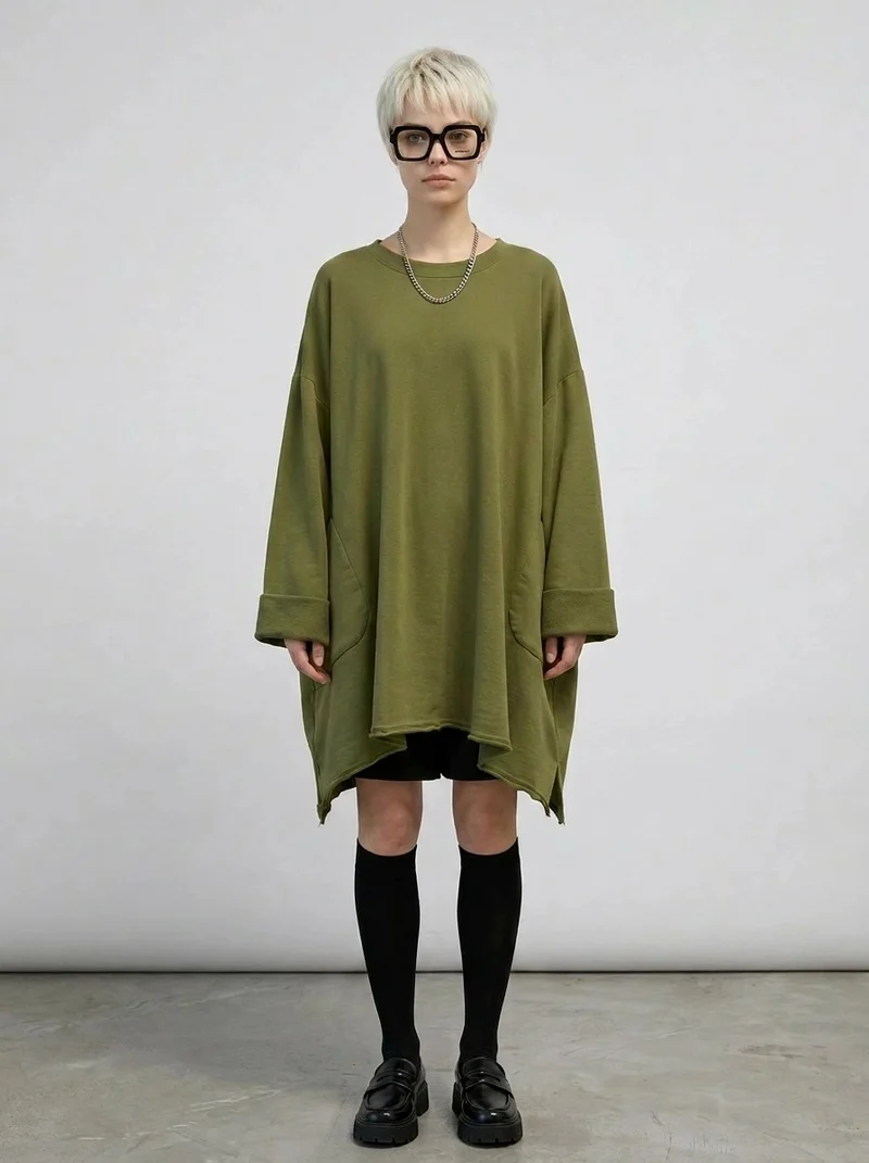 Olive Oversized Sweatshirt