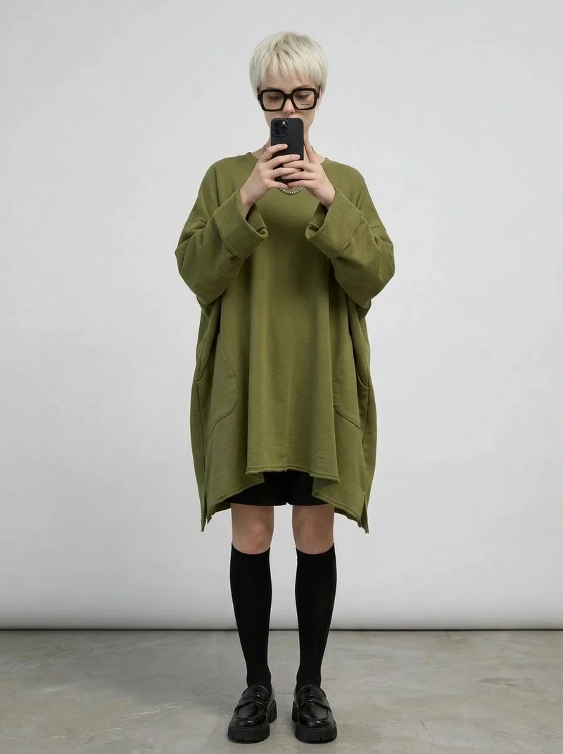 Olive Oversized Sweatshirt