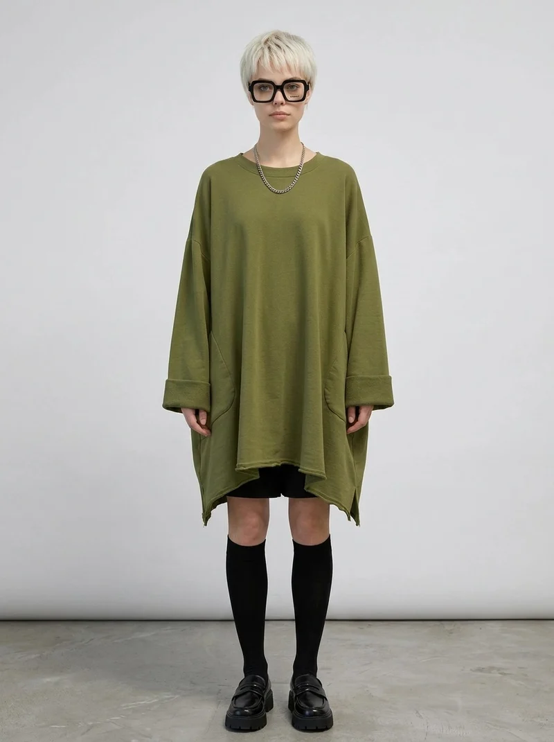 Olive Oversized Sweatshirt