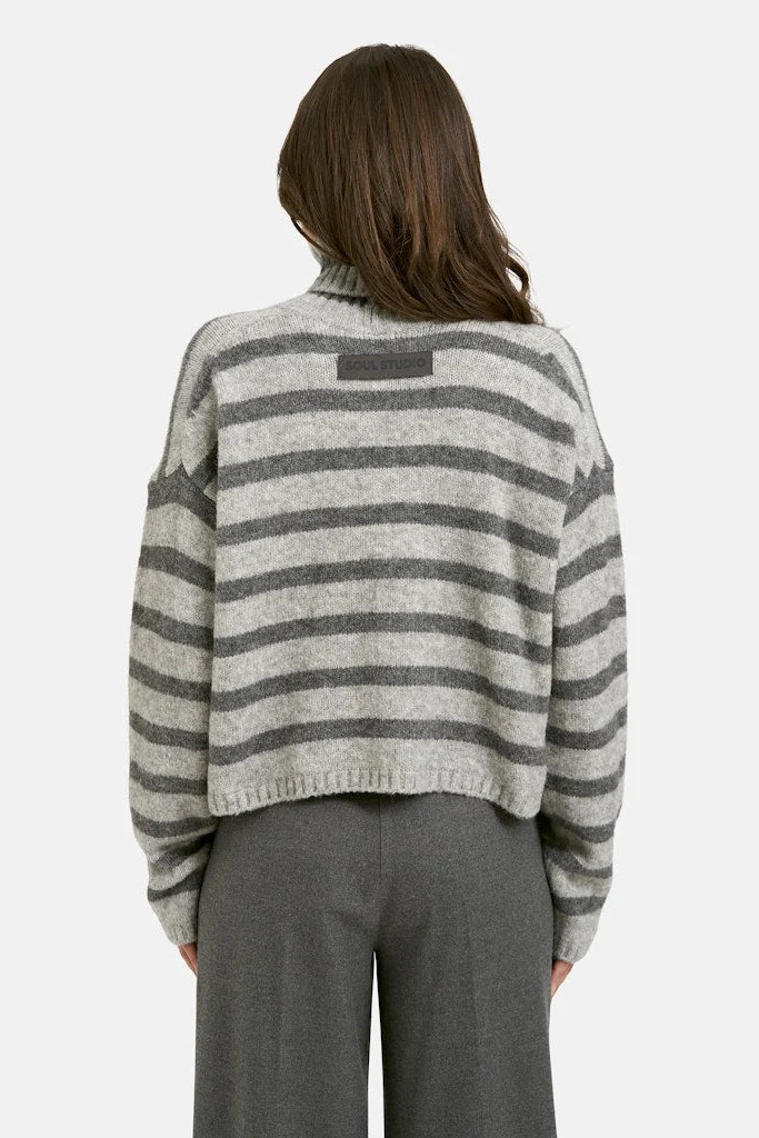 Smith & Soul Rollkragenpullover anthrazit mel. print