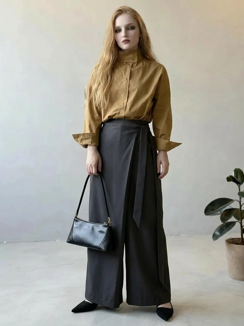 Shadow Wrap Trousers – Dusk Grey / Black