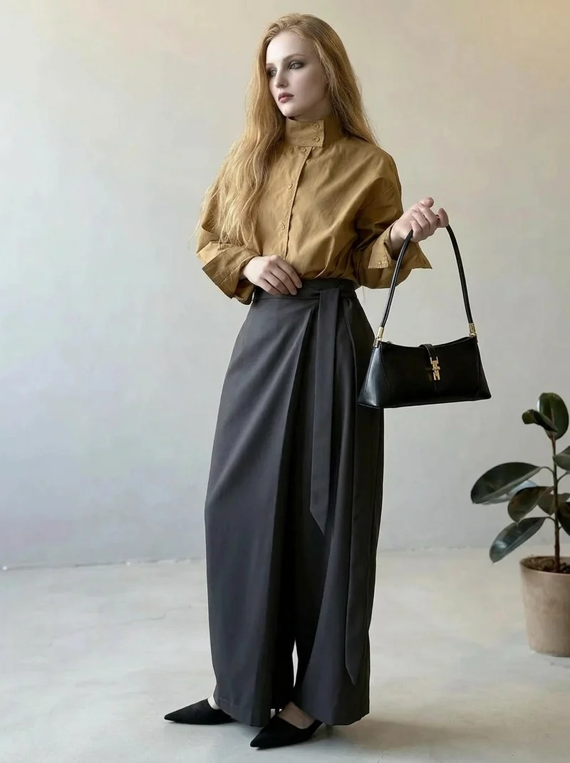 Shadow Wrap Trousers – Dusk Grey / Black
