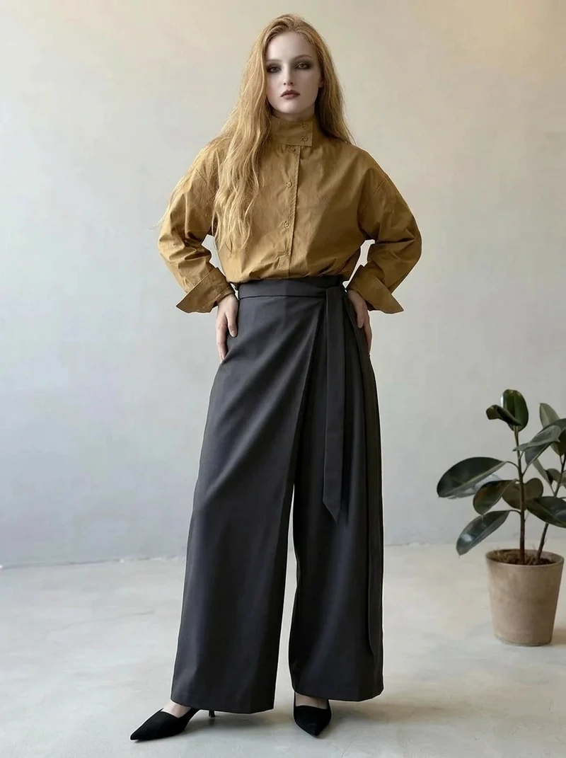 Shadow Wrap Trousers – Dusk Grey / Black