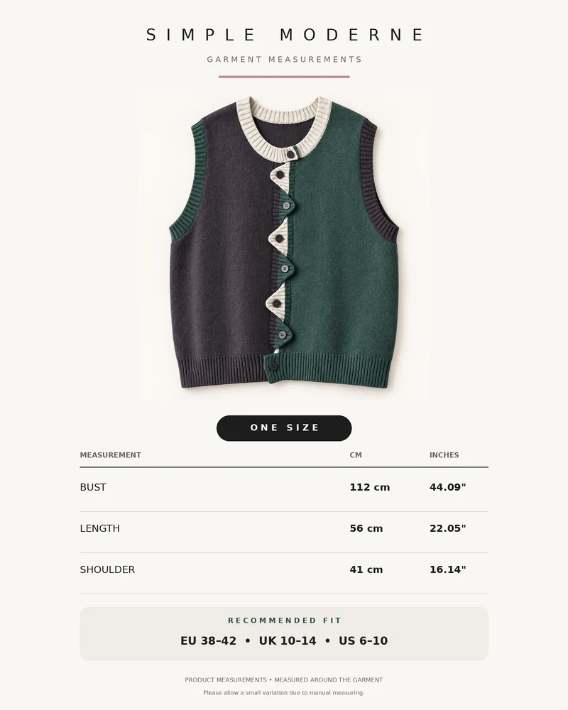 Asymmetric Two-Tone Knitted Vest