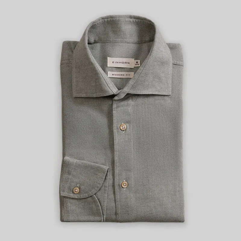 Modern Fit Flanellhemd grün
