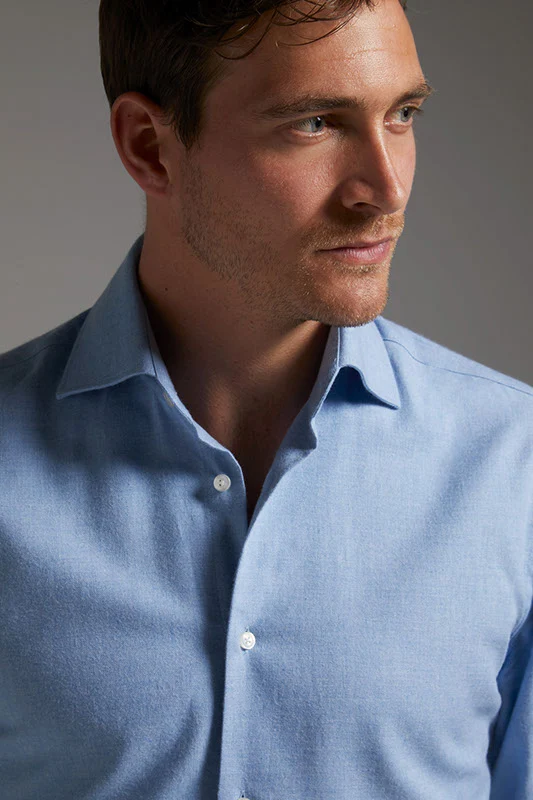 Flanellhemd Modern Fit Blau