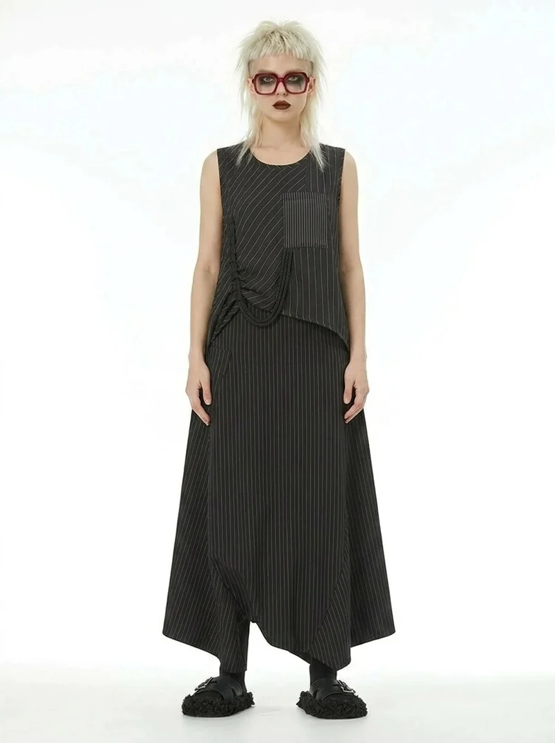Deep Harem Capri Trousers – Pinstripe