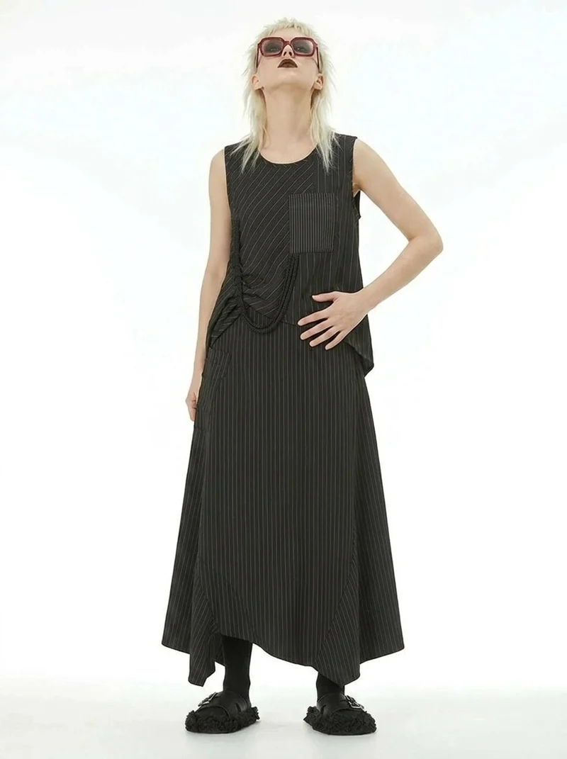 Deep Harem Capri Trousers – Pinstripe