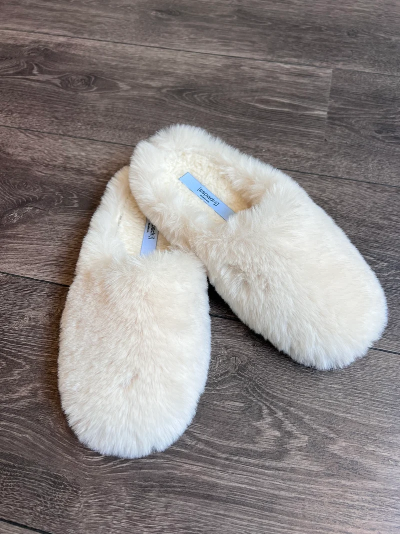 Espadrij Hausschuhe Chausson Furry beige
