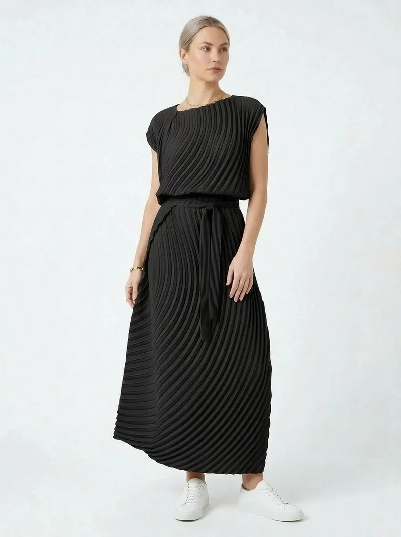 Pleated Minimal Two-Piece Set