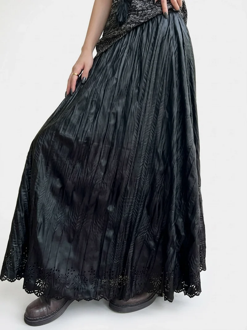Dark Flow Gothic Pleated Skirt