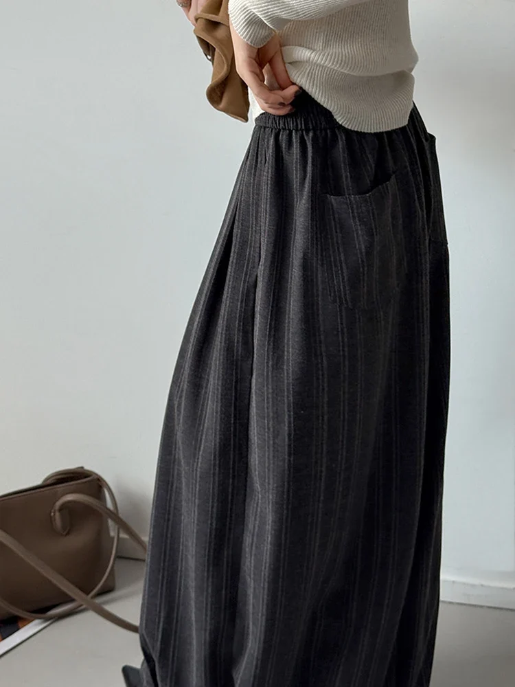 Charcoal Pinstripe Super Wide-Leg Trousers