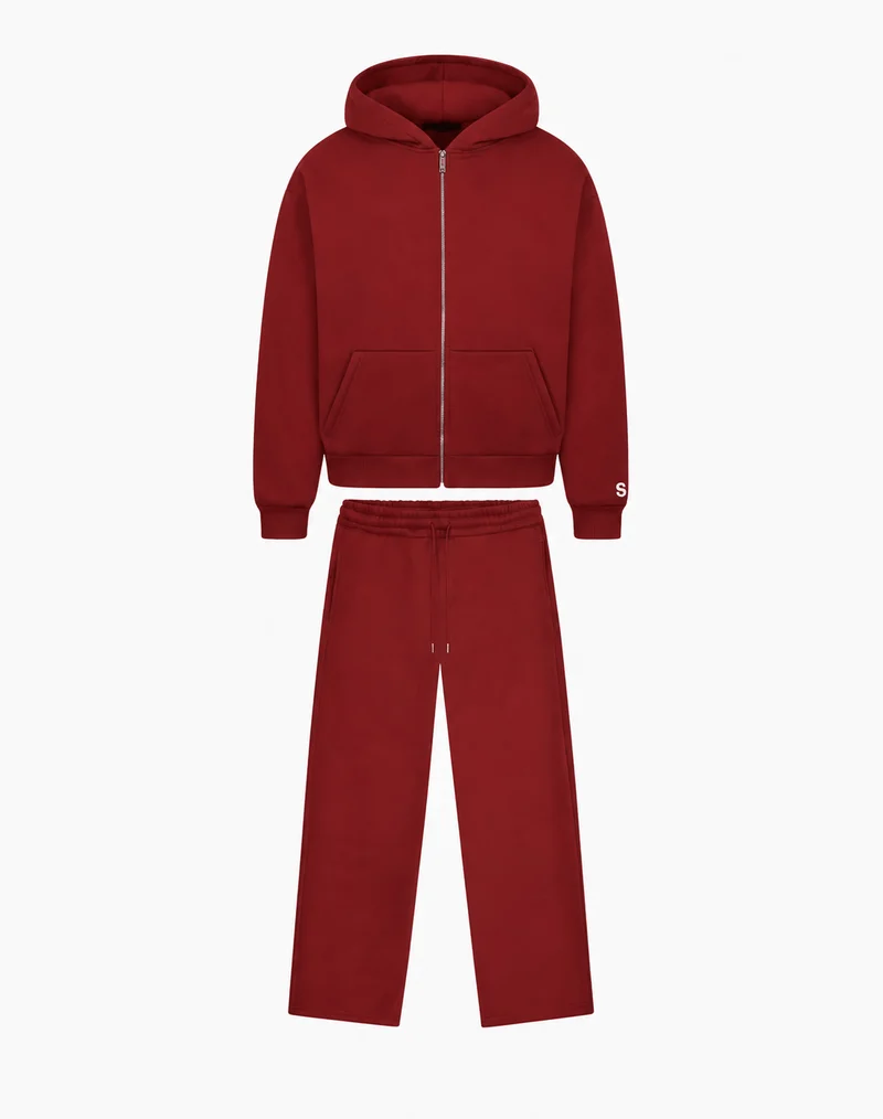 TRACKSUIT SET ZIP-HOODIE (BURGUNDY)