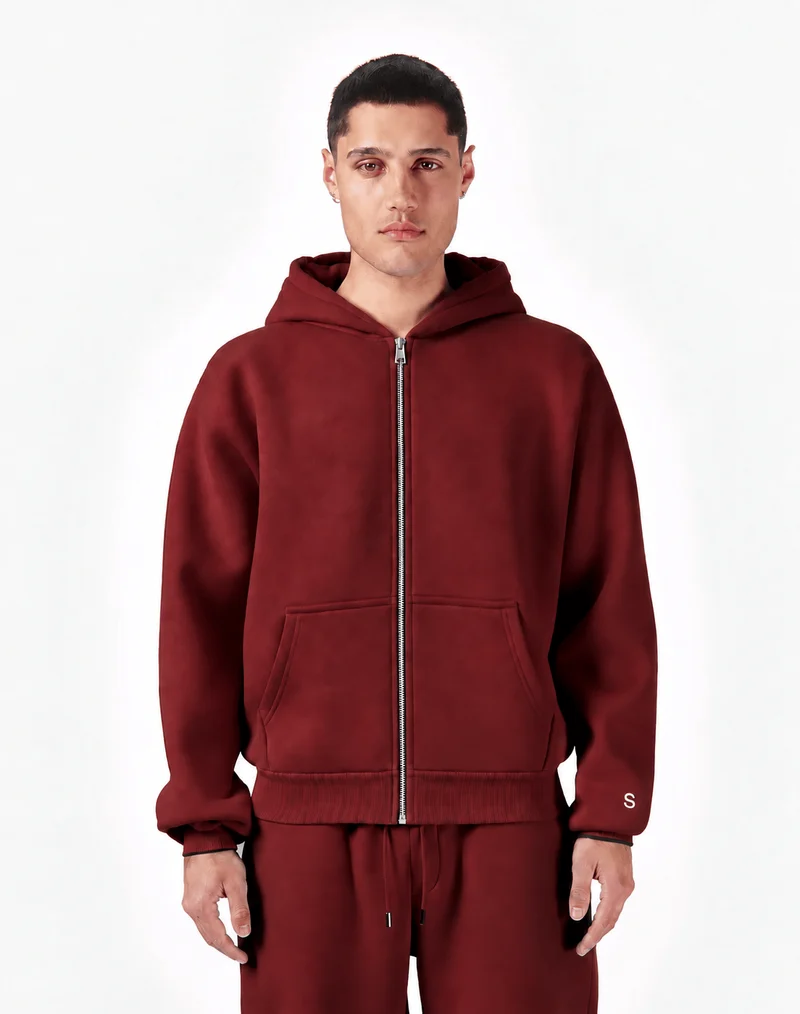 TRACKSUIT SET ZIP-HOODIE (BURGUNDY)