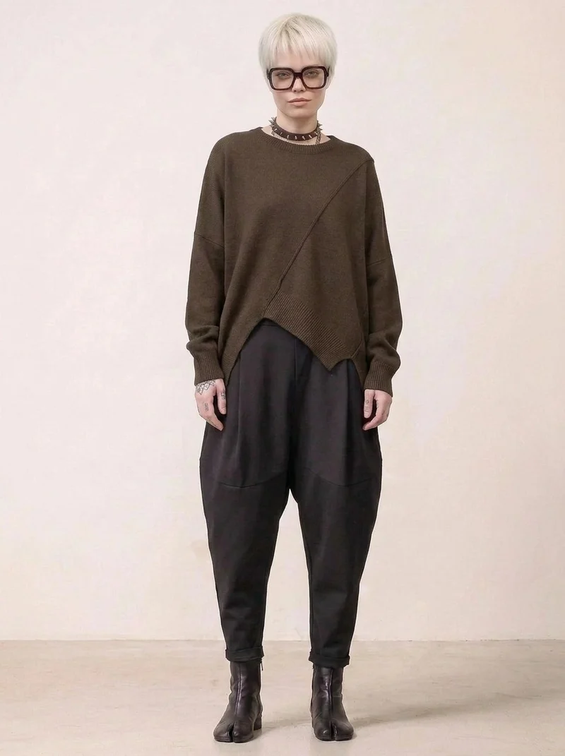 Coffee Deconstructed Oversized Knit Pullover
