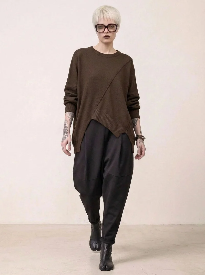 Coffee Deconstructed Oversized Knit Pullover