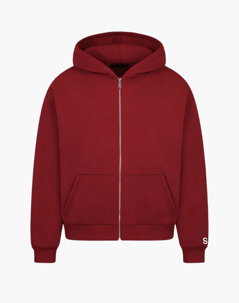 BASIC ZIP-HOODIE (BURGUNDY)
