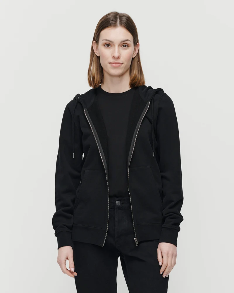 The Unisex Zip Hoodie - Washed Black