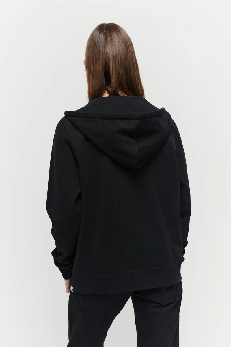 The Unisex Zip Hoodie - Washed Black