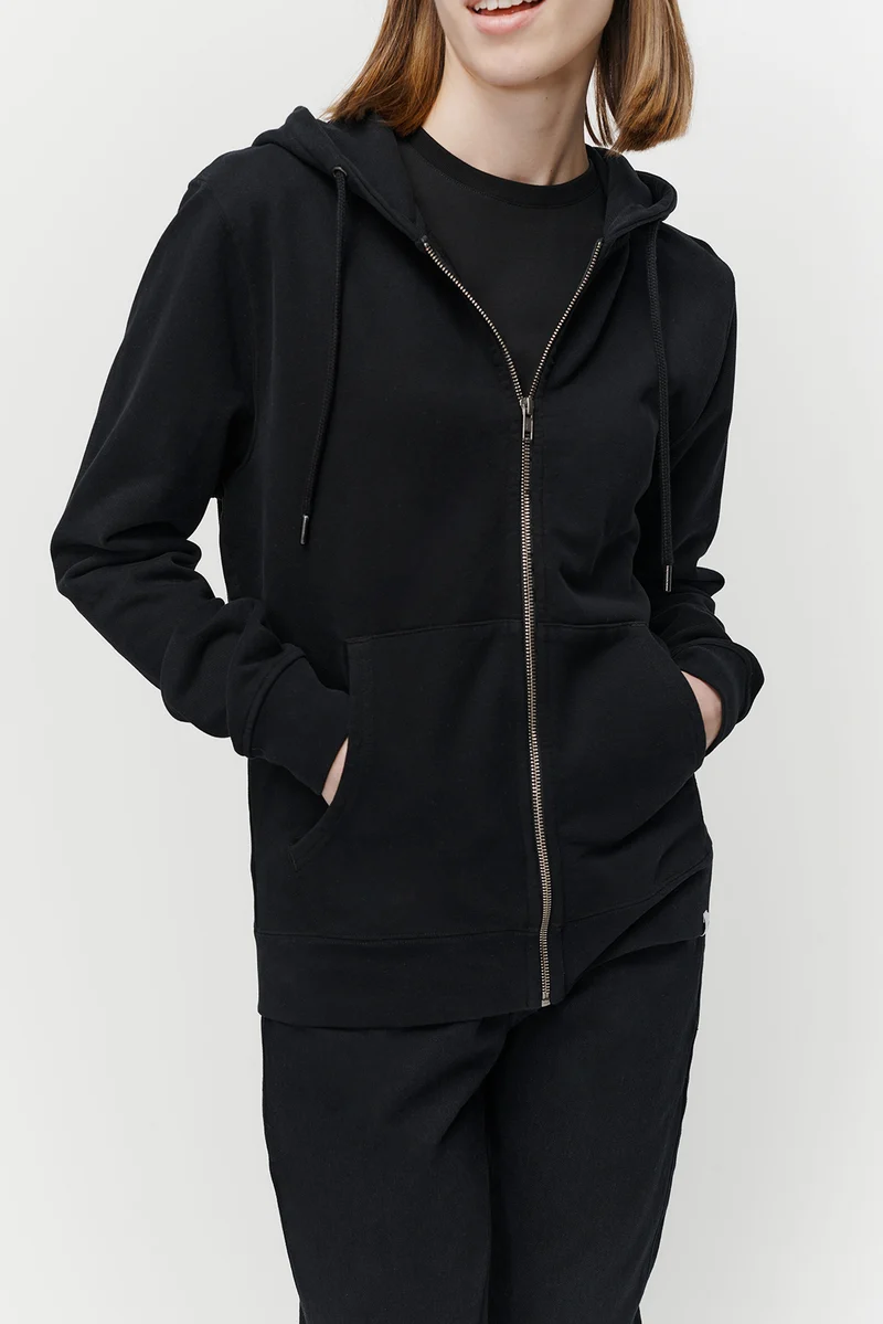 The Unisex Zip Hoodie - Washed Black