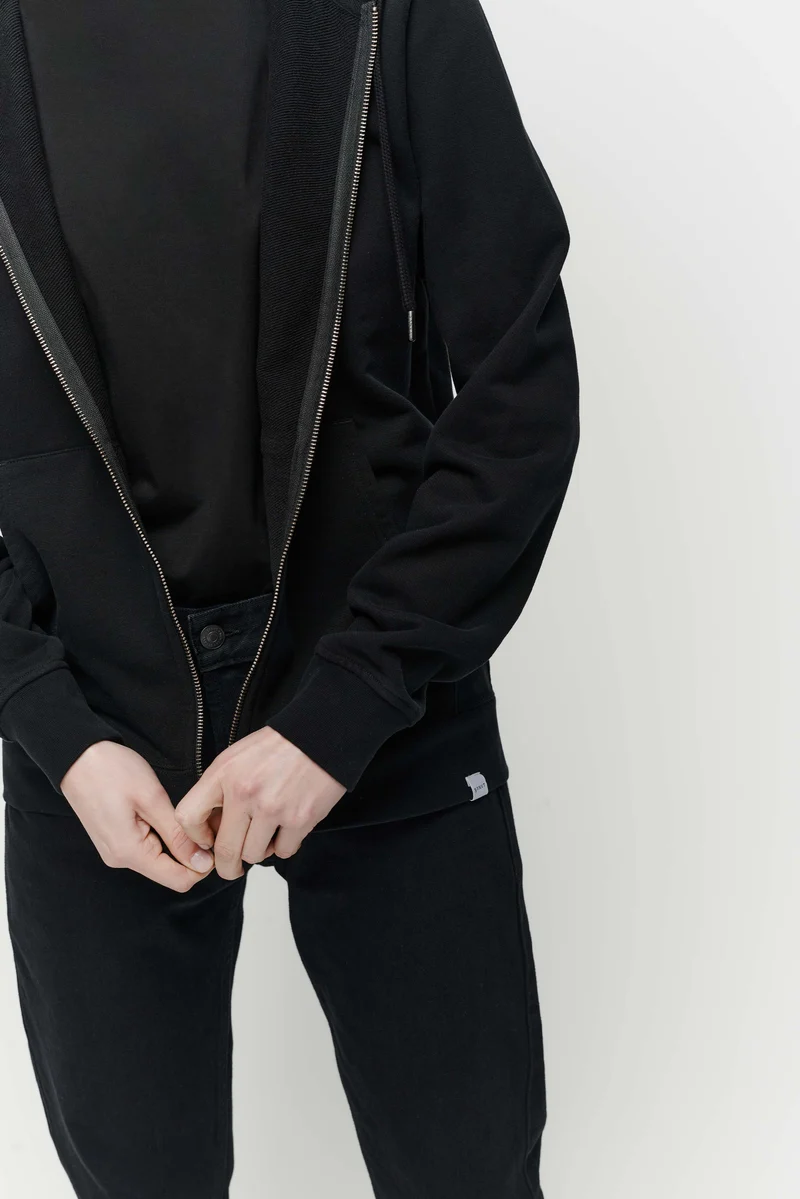 The Unisex Zip Hoodie - Washed Black