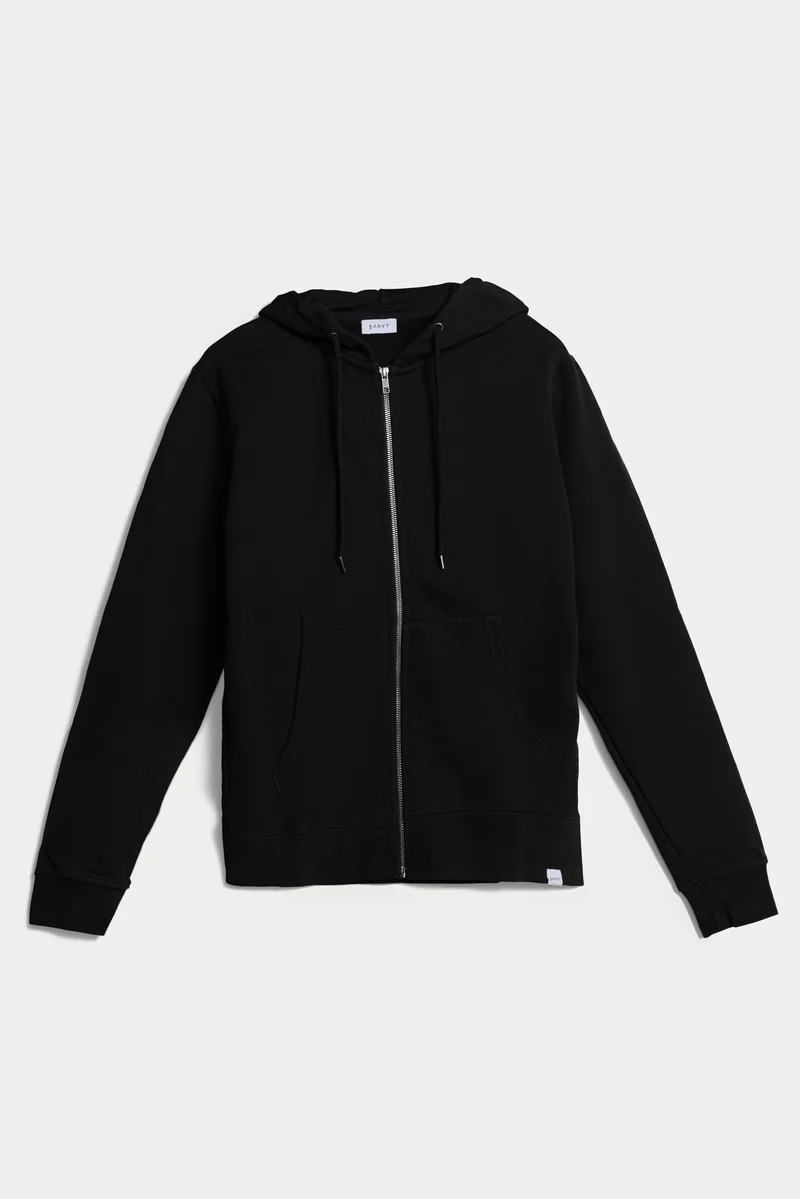 The Unisex Zip Hoodie - Washed Black
