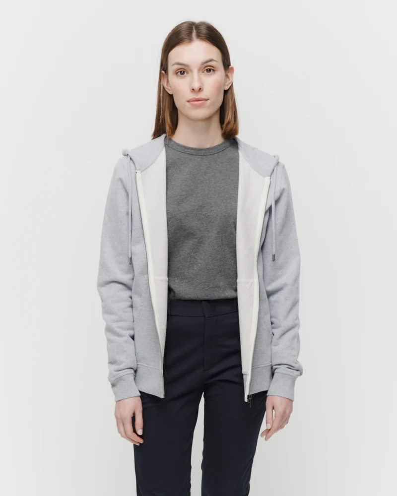 The Unisex Zip Hoodie - Grey Melange