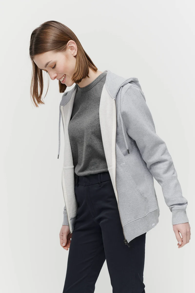 The Unisex Zip Hoodie - Grey Melange