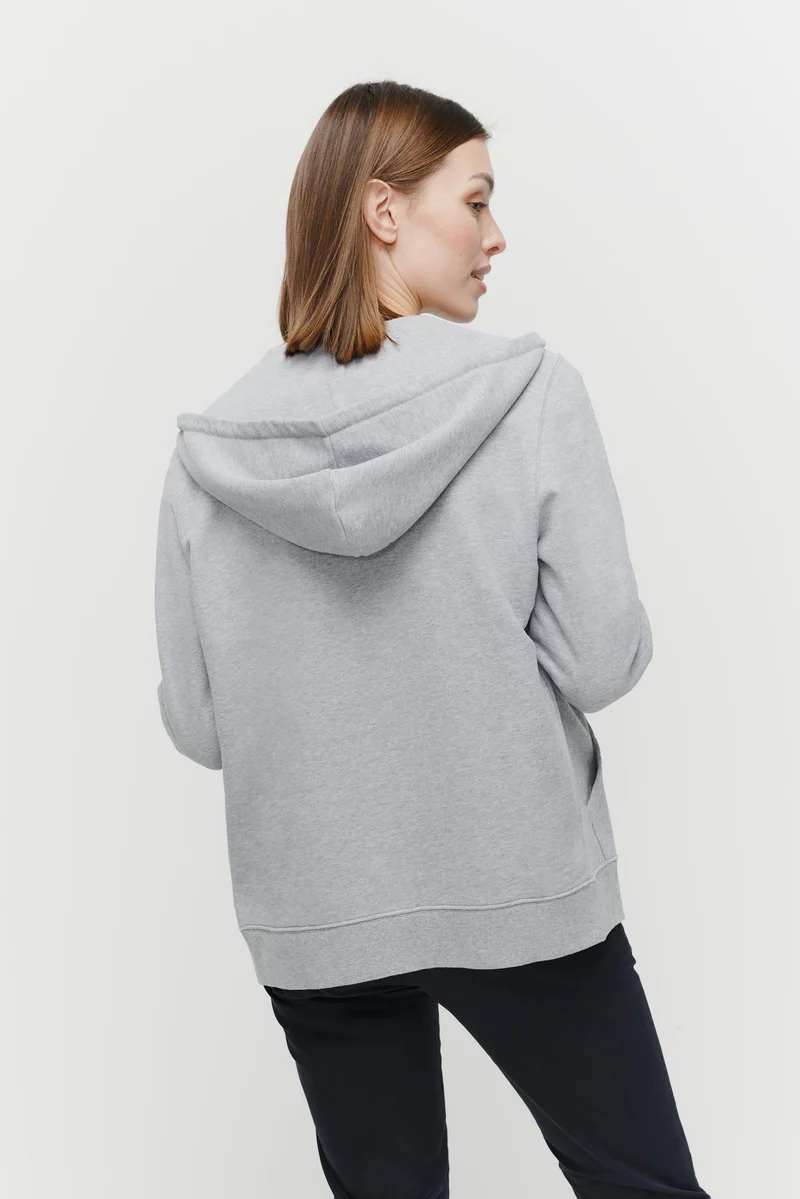 The Unisex Zip Hoodie - Grey Melange