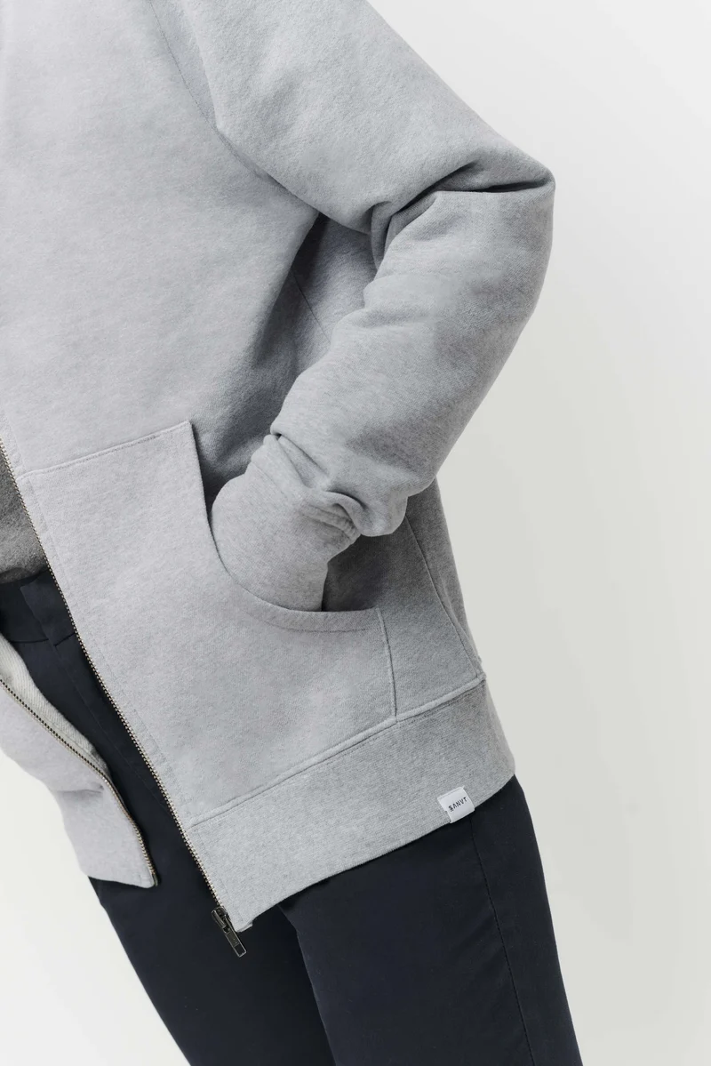The Unisex Zip Hoodie - Grey Melange