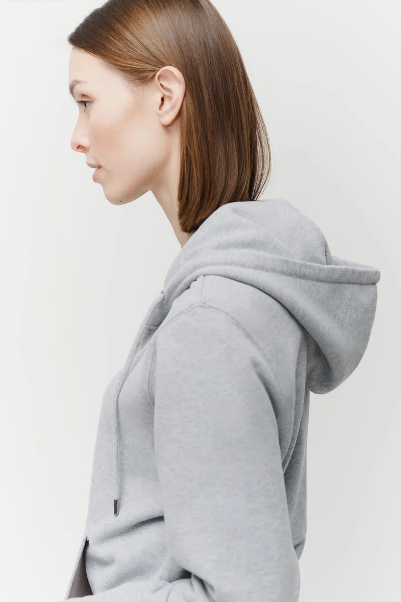 The Unisex Zip Hoodie - Grey Melange