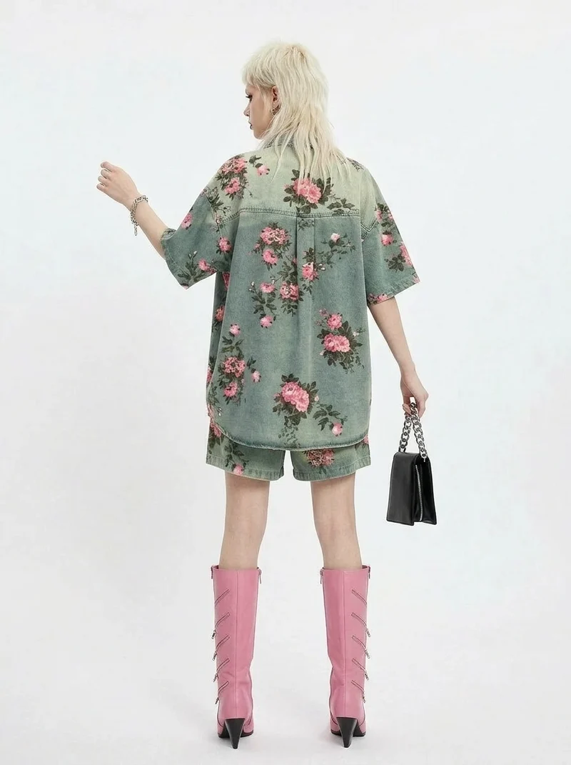 Vintage Bloom Oversized Shirt