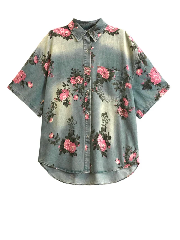 Vintage Bloom Oversized Shirt