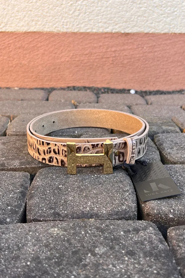 Luca Kayz Gürtel Croco beige