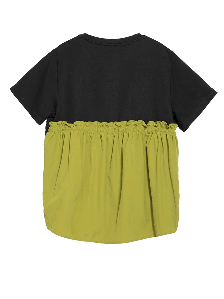 Contrast Panel Minimalist T-Shirt