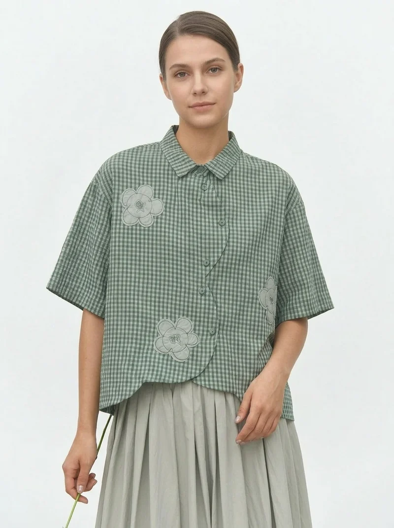 Japanese Inspired Textured Check Shirt
