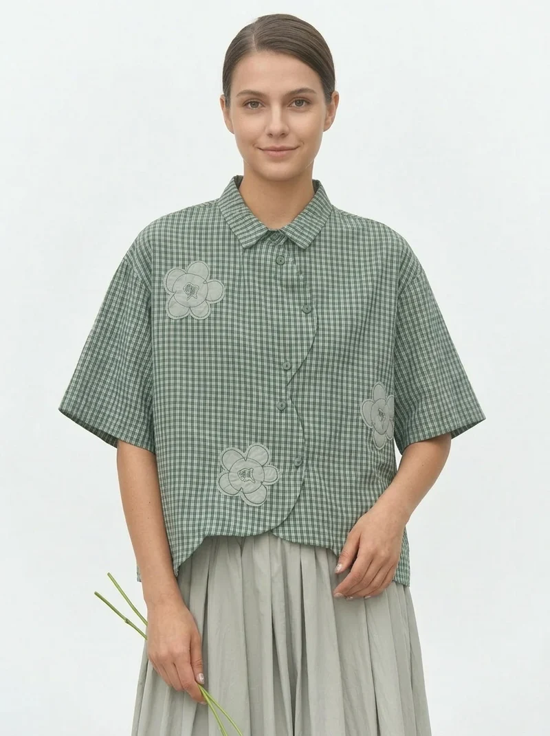 Japanese Inspired Textured Check Shirt