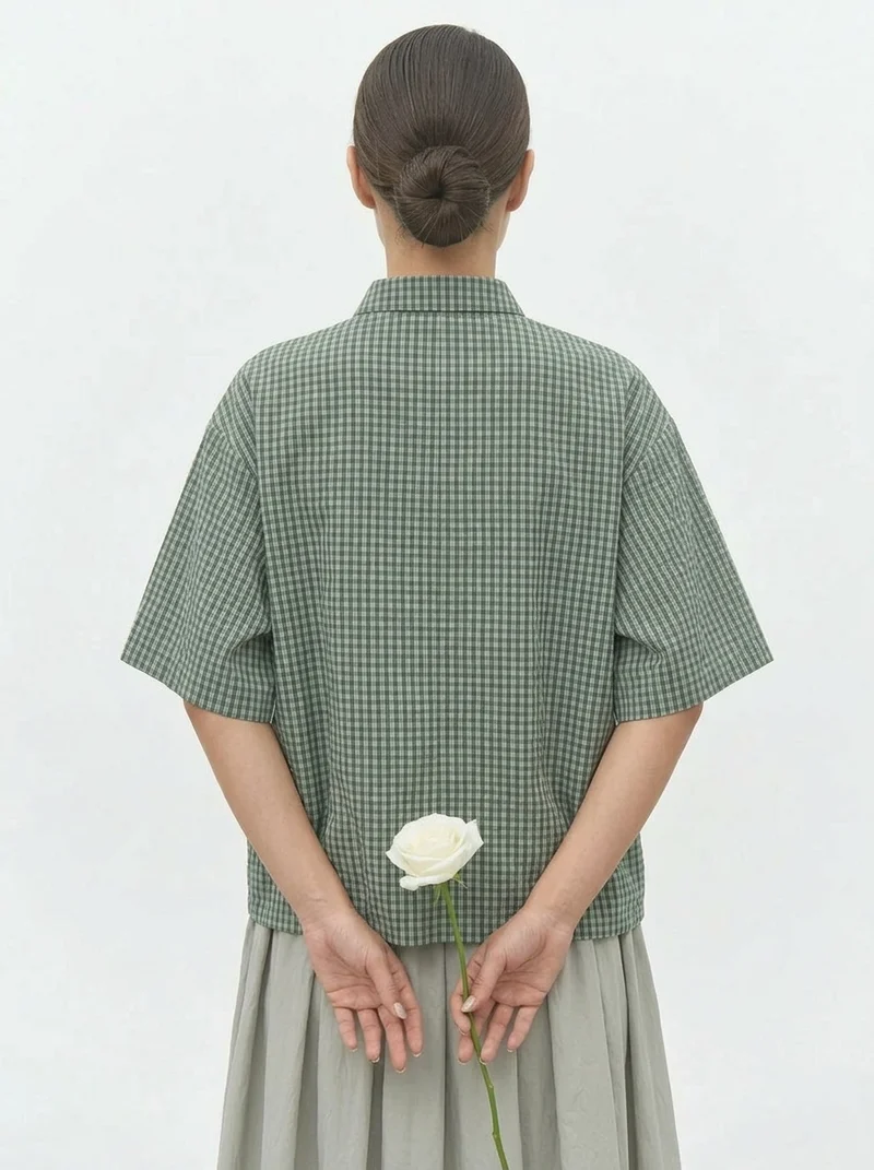 Japanese Inspired Textured Check Shirt