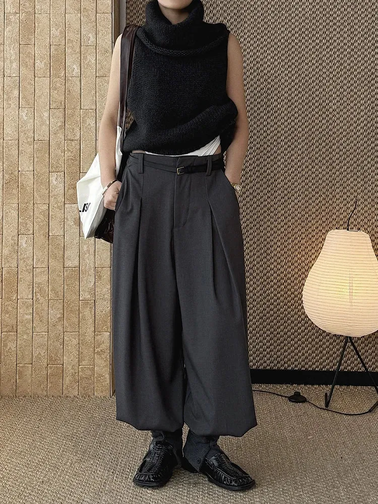Minimal Goth Tailored Balloon Trousers