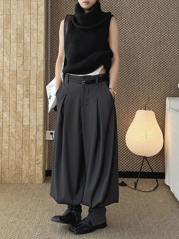 Minimal Goth Tailored Balloon Trousers