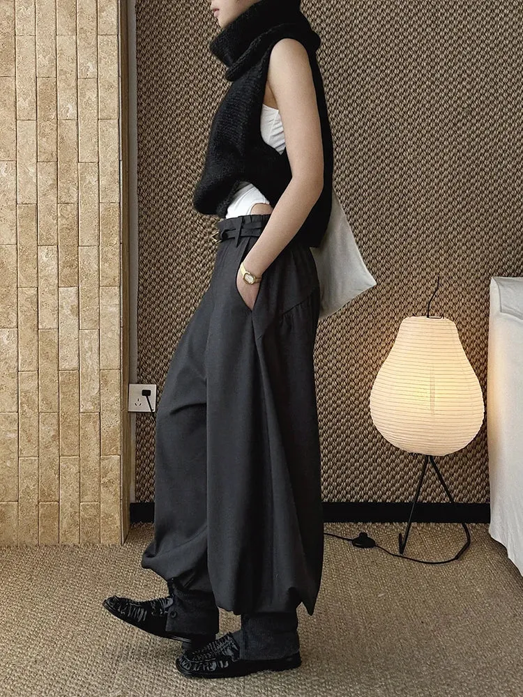 Minimal Goth Tailored Balloon Trousers