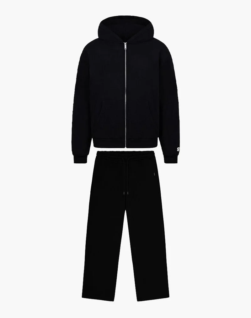 TRACKSUIT SET ZIP-HOODIE (BLACK)