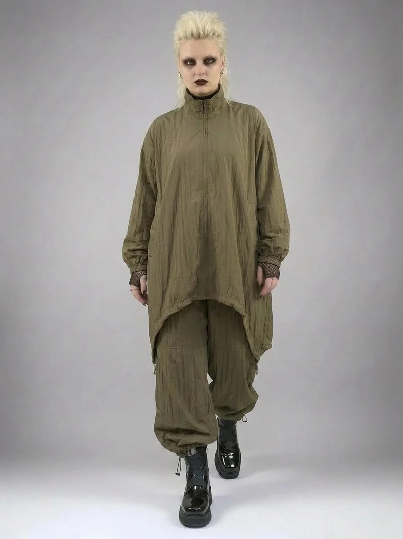 Textured Wide-Leg Trousers