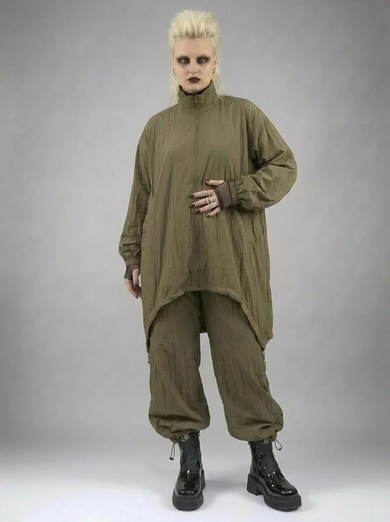 Textured Wide-Leg Trousers