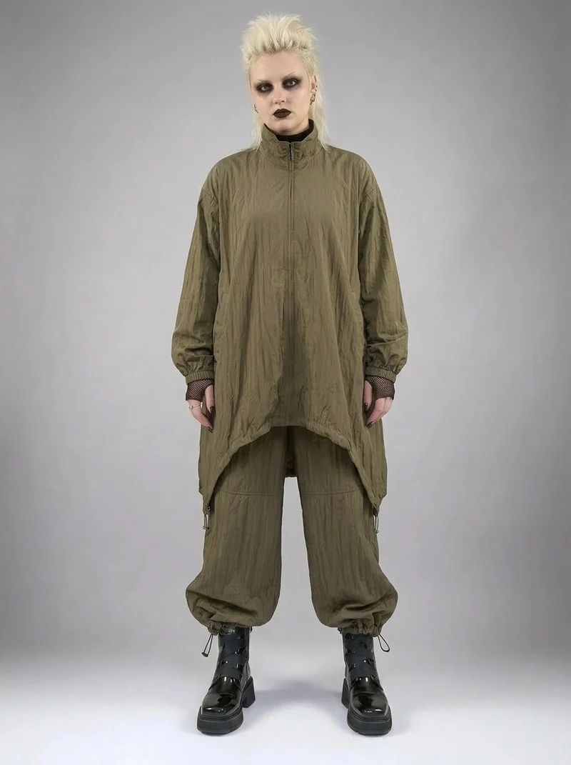 Textured Wide-Leg Trousers