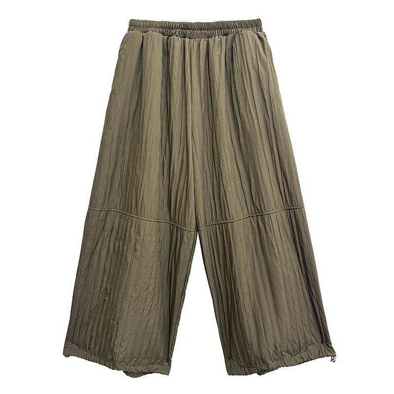 Textured Wide-Leg Trousers