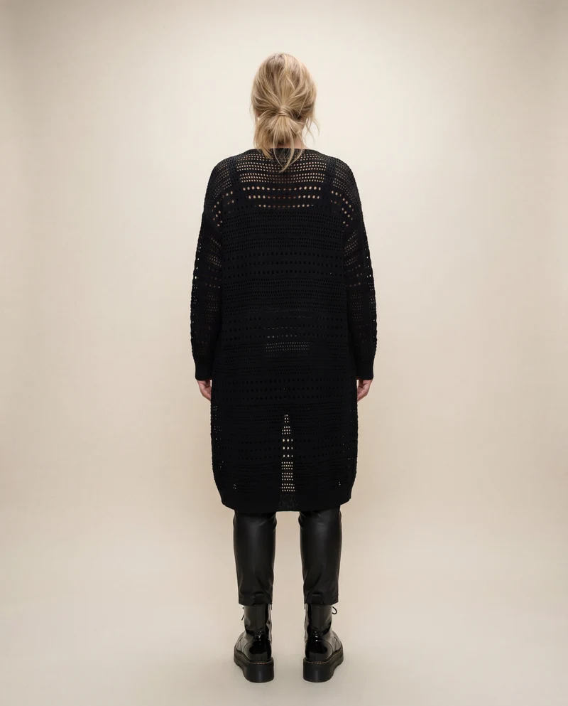 Open-Knit Mid-Calf Pullover Dress