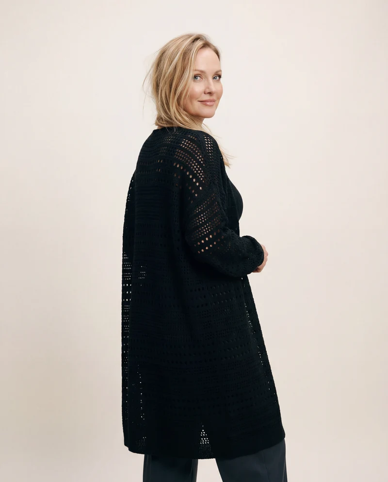 Open-Knit Mid-Calf Pullover Dress