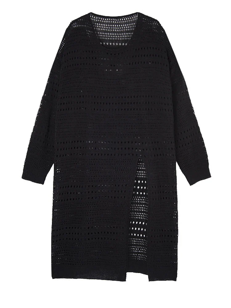 Open-Knit Mid-Calf Pullover Dress